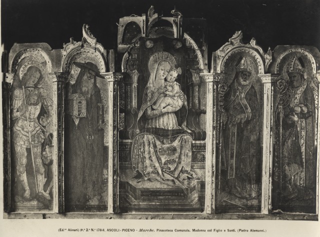 Alinari, Fratelli — Ascoli-Piceno - Marche. Pinacoteca Comunale. Madonna col Figlio e Santi. (Pietro Alemanni.) — insieme
